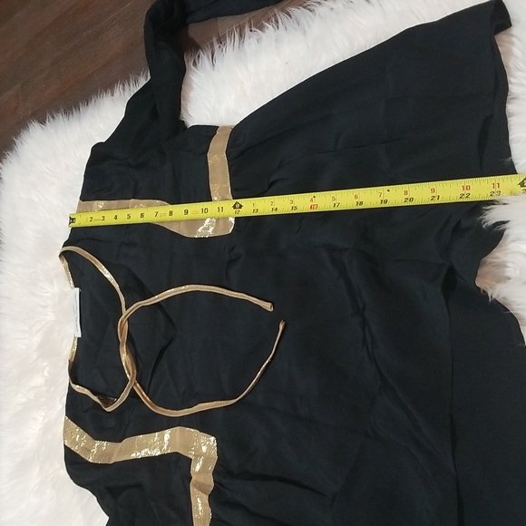 Amanda Uprichard Black and Gold Peplum long sleeve blouse - Picture 6 of 6
